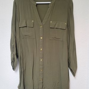 Army green dress blouse